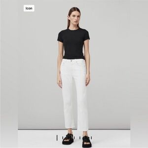 Rag & Bone White Jeans  Size 26 Harlow Mid Rise Straight Leg Optic